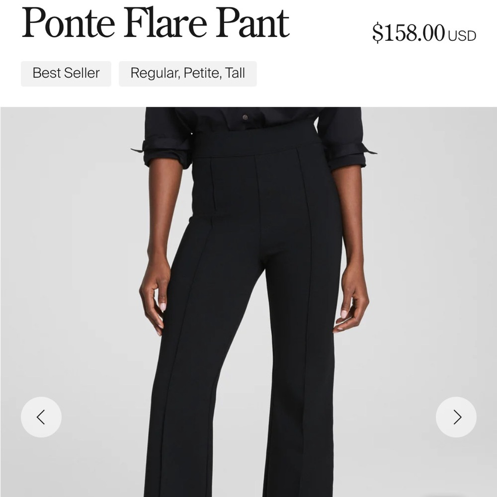 NWT SPANX Ponte flare black pants